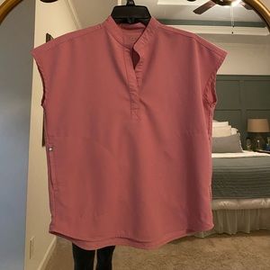 Cute pink pastel figs scrub top